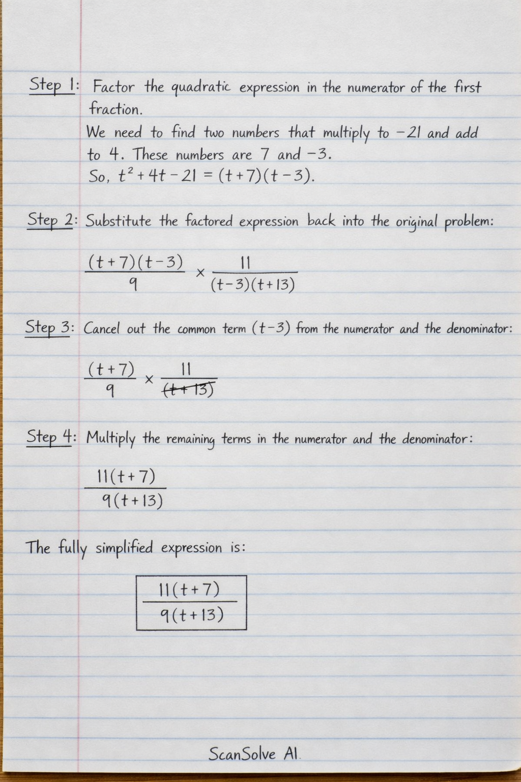 Handwritten step-by-step solution preview