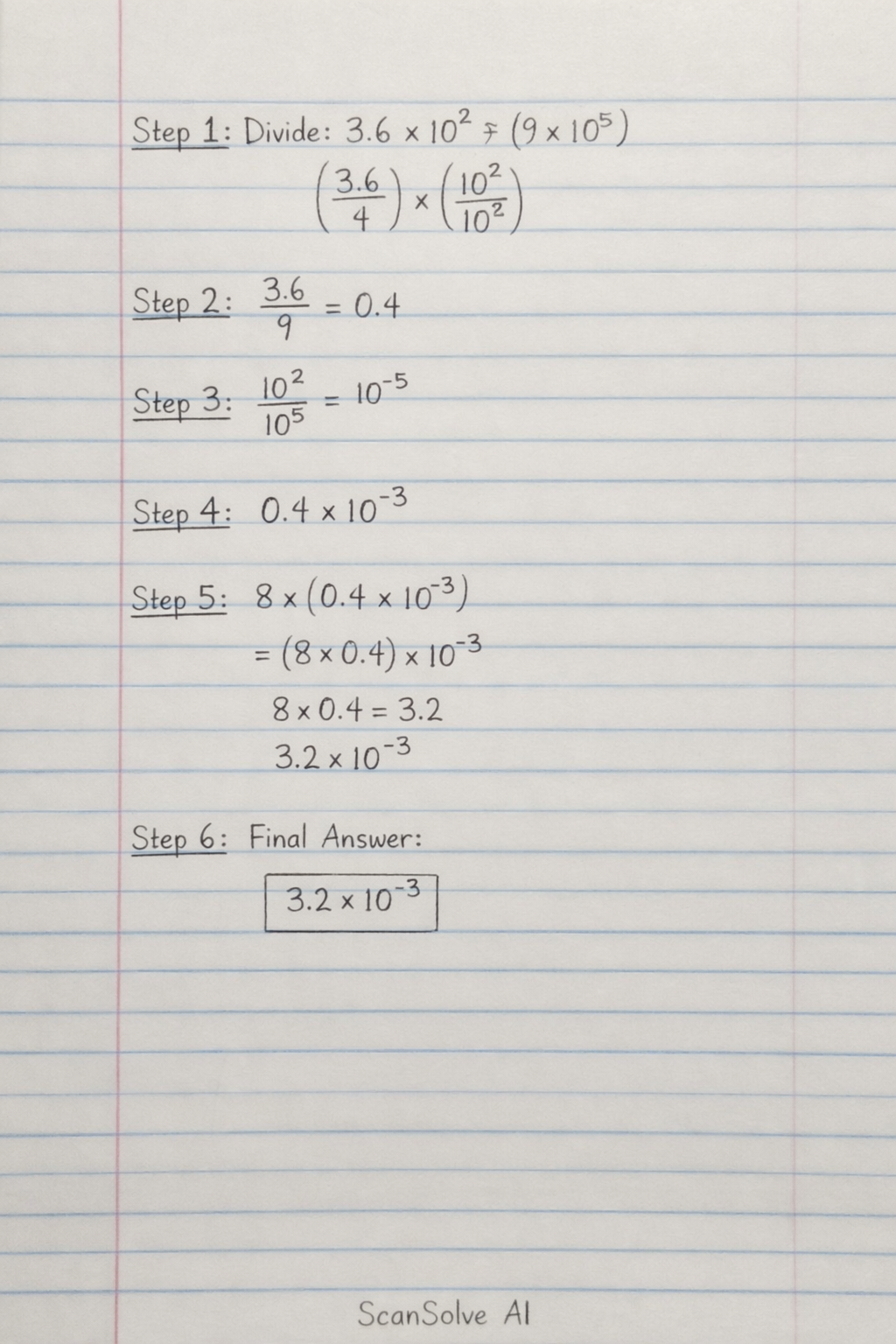 Handwritten step-by-step solution preview