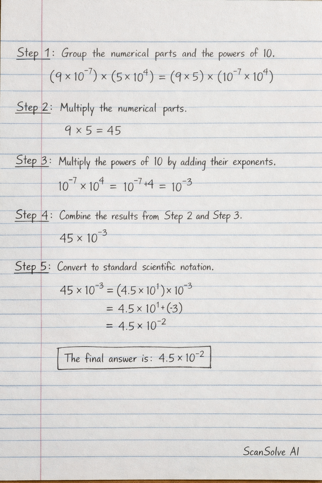 Handwritten step-by-step solution preview
