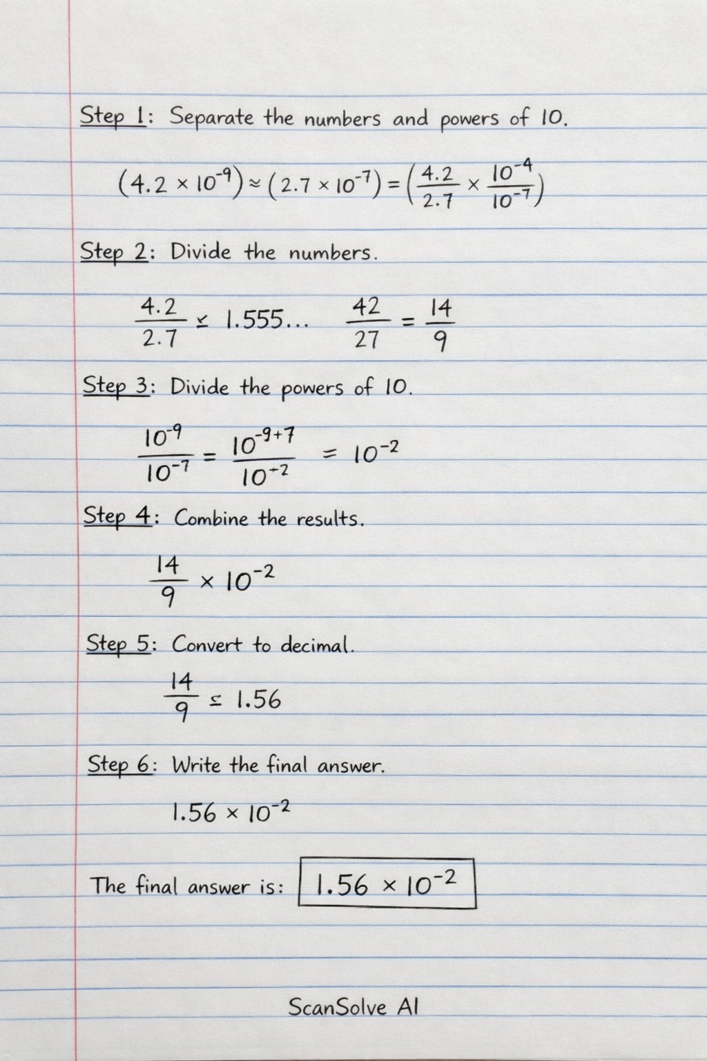 Handwritten step-by-step solution preview