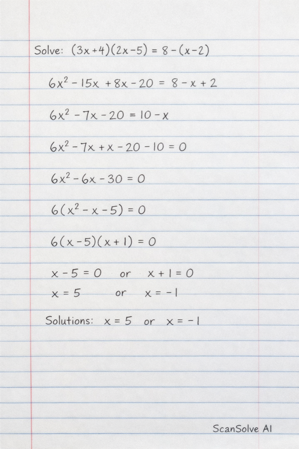 Handwritten step-by-step solution preview