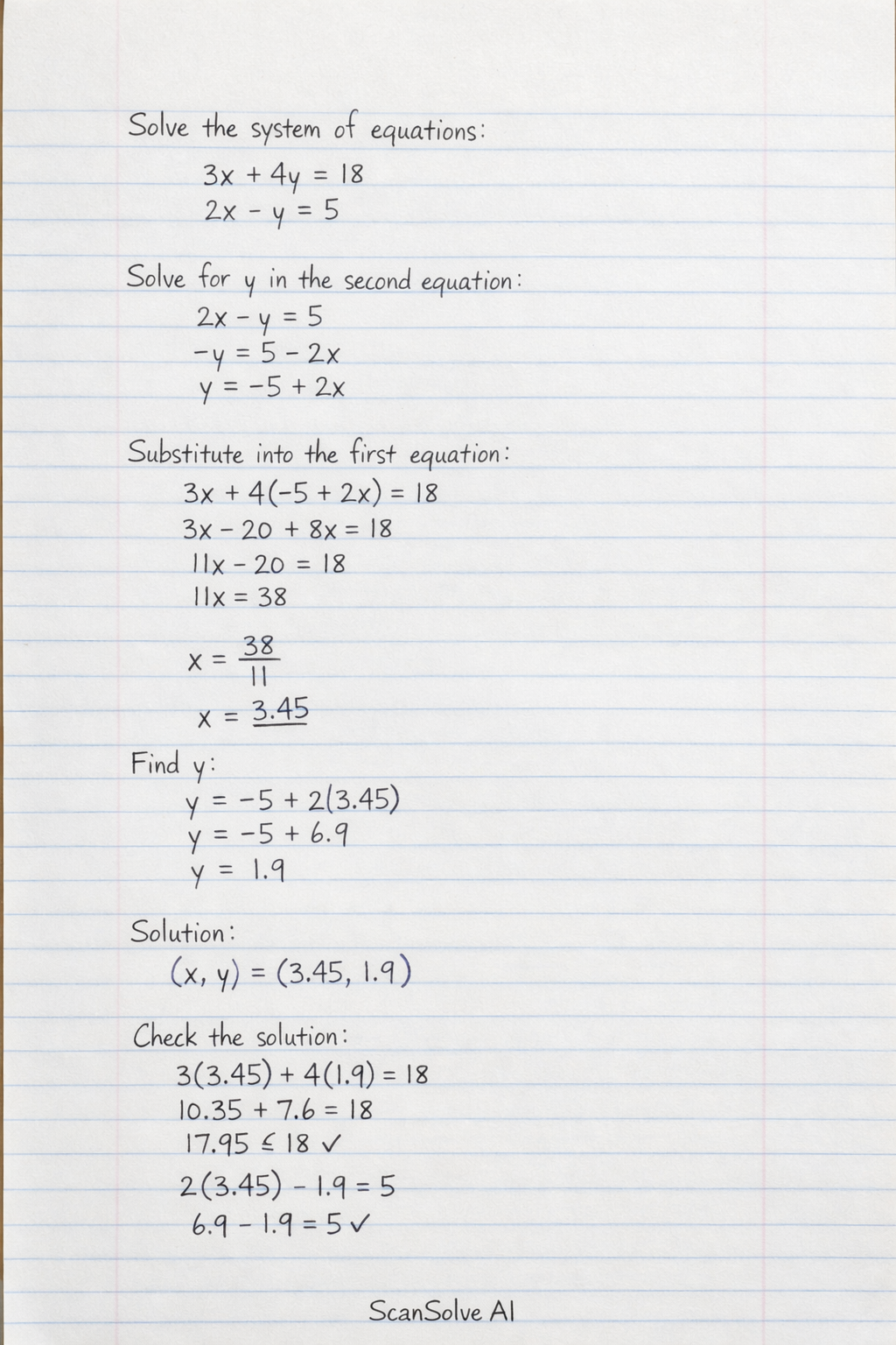 Handwritten step-by-step solution preview