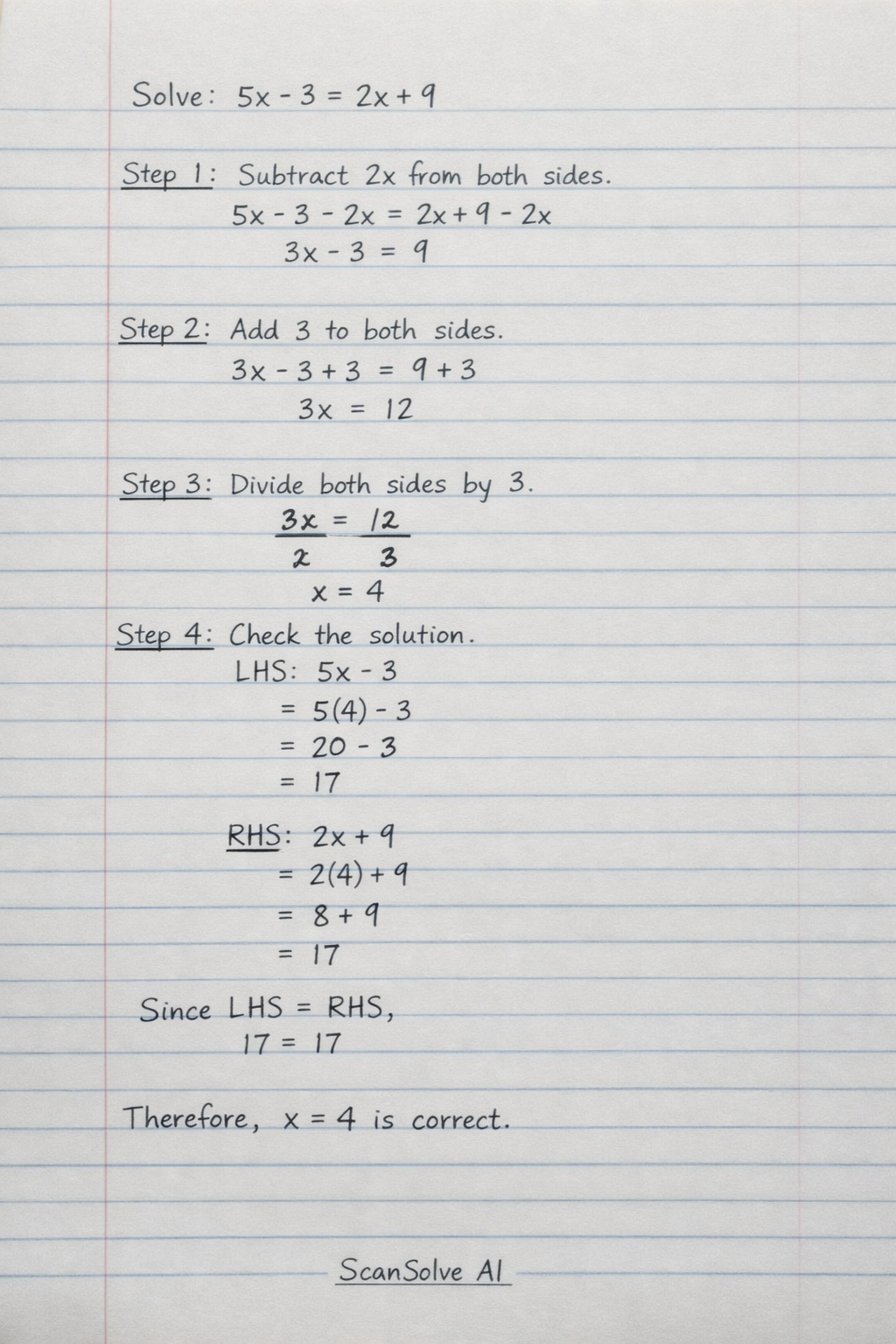 Handwritten step-by-step solution preview