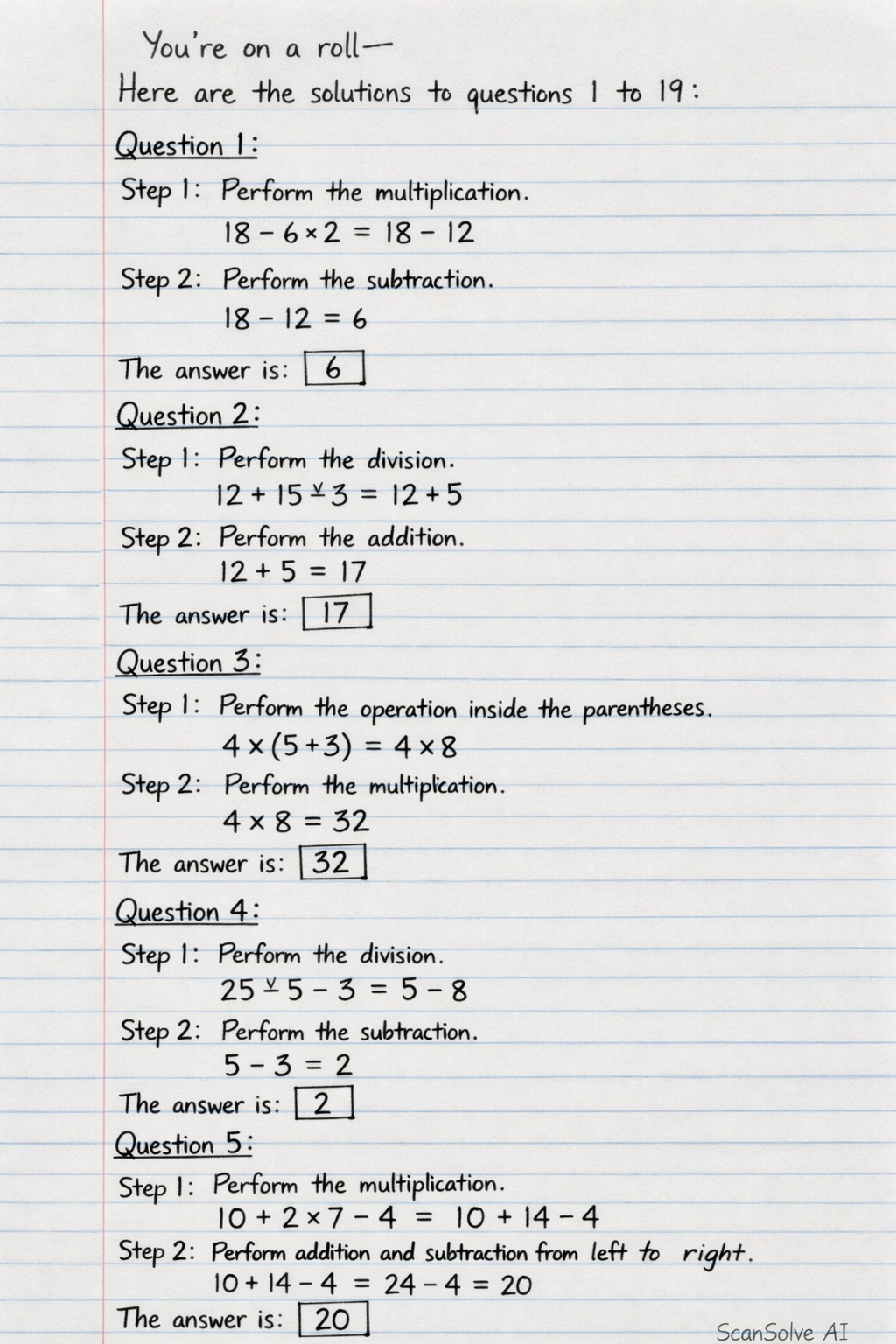 Handwritten step-by-step solution preview
