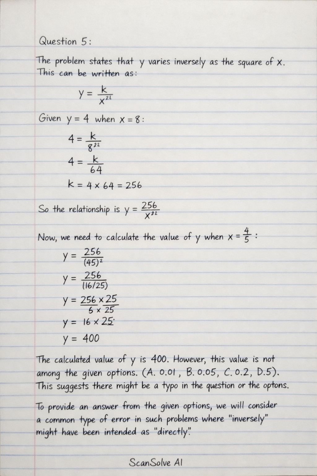 Handwritten step-by-step solution preview