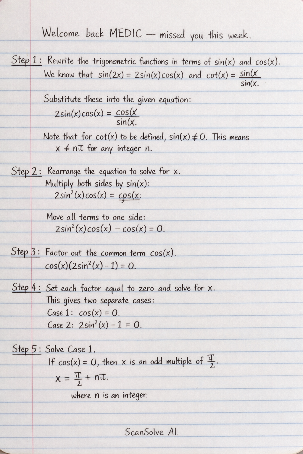 Handwritten step-by-step solution preview