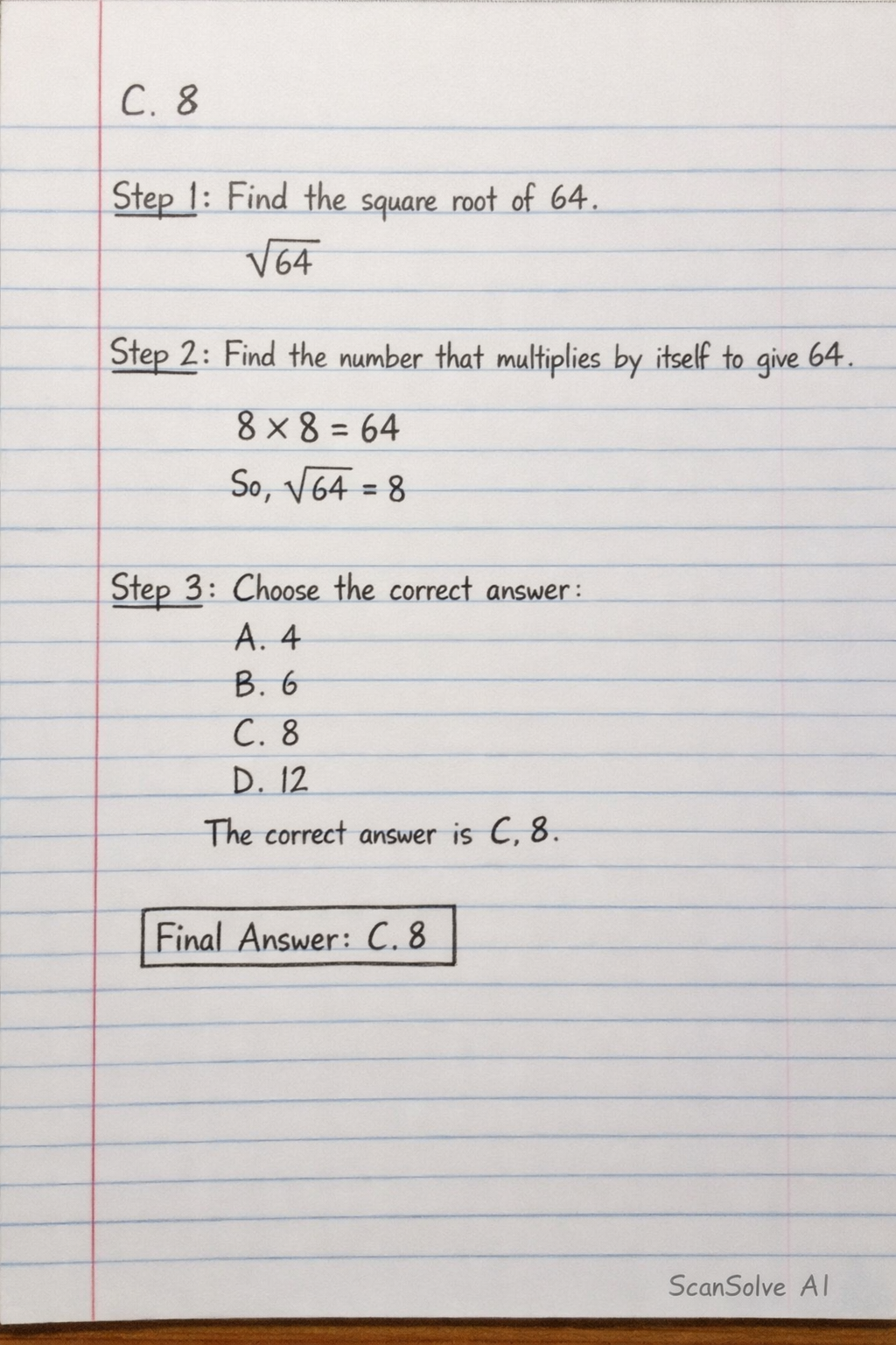 Handwritten step-by-step solution preview