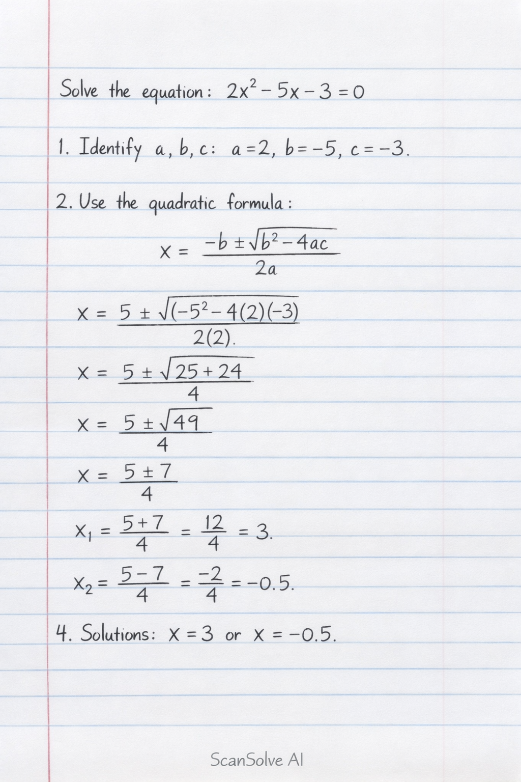 Handwritten step-by-step solution preview