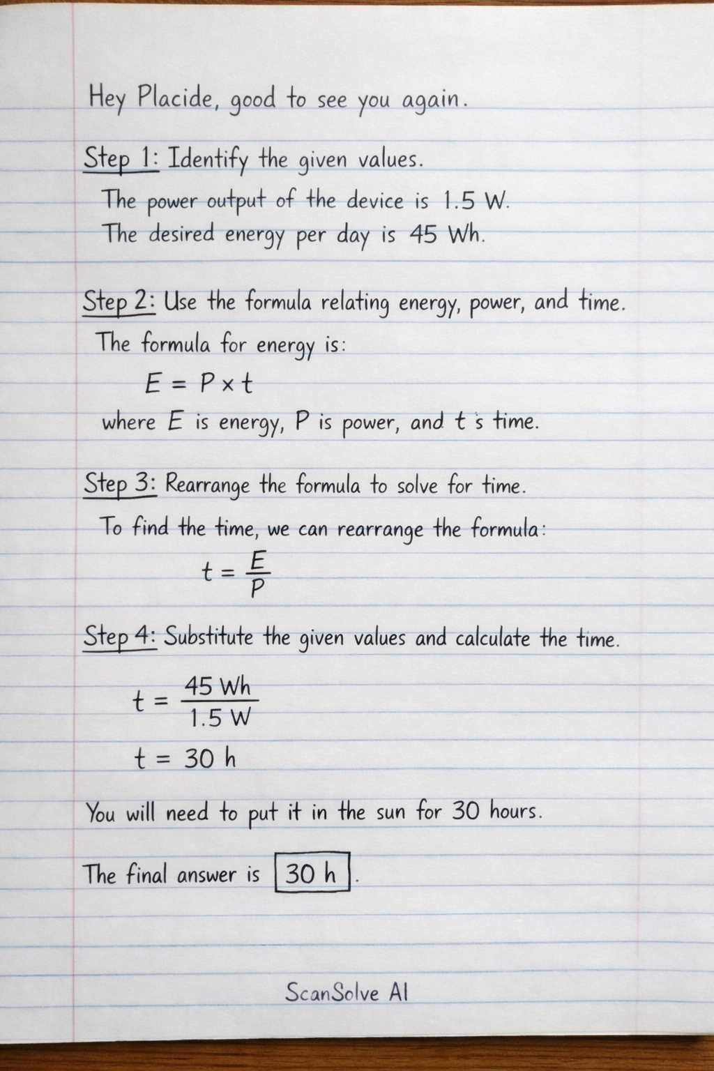 Handwritten step-by-step solution preview