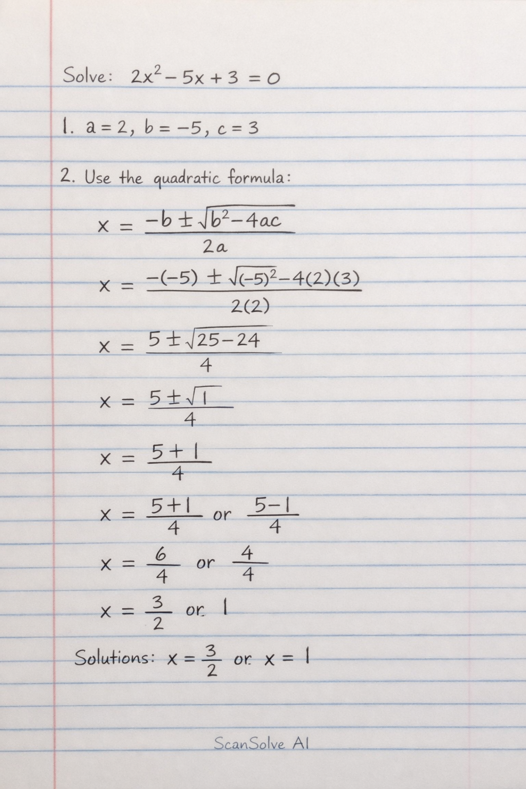 Handwritten step-by-step solution preview
