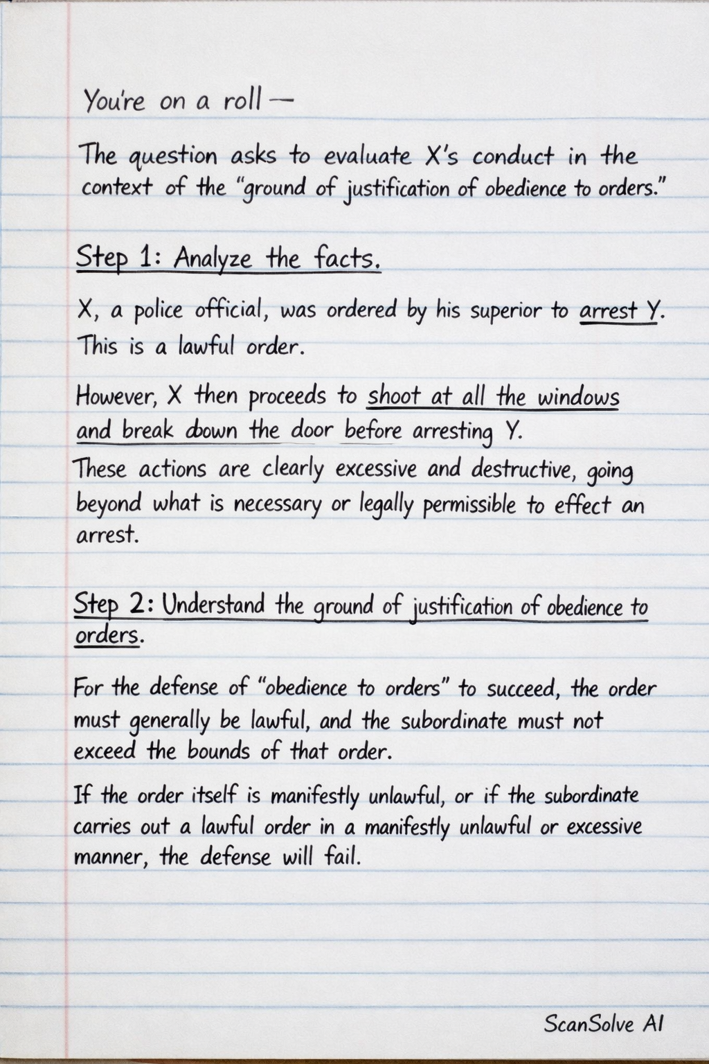 Handwritten step-by-step solution preview