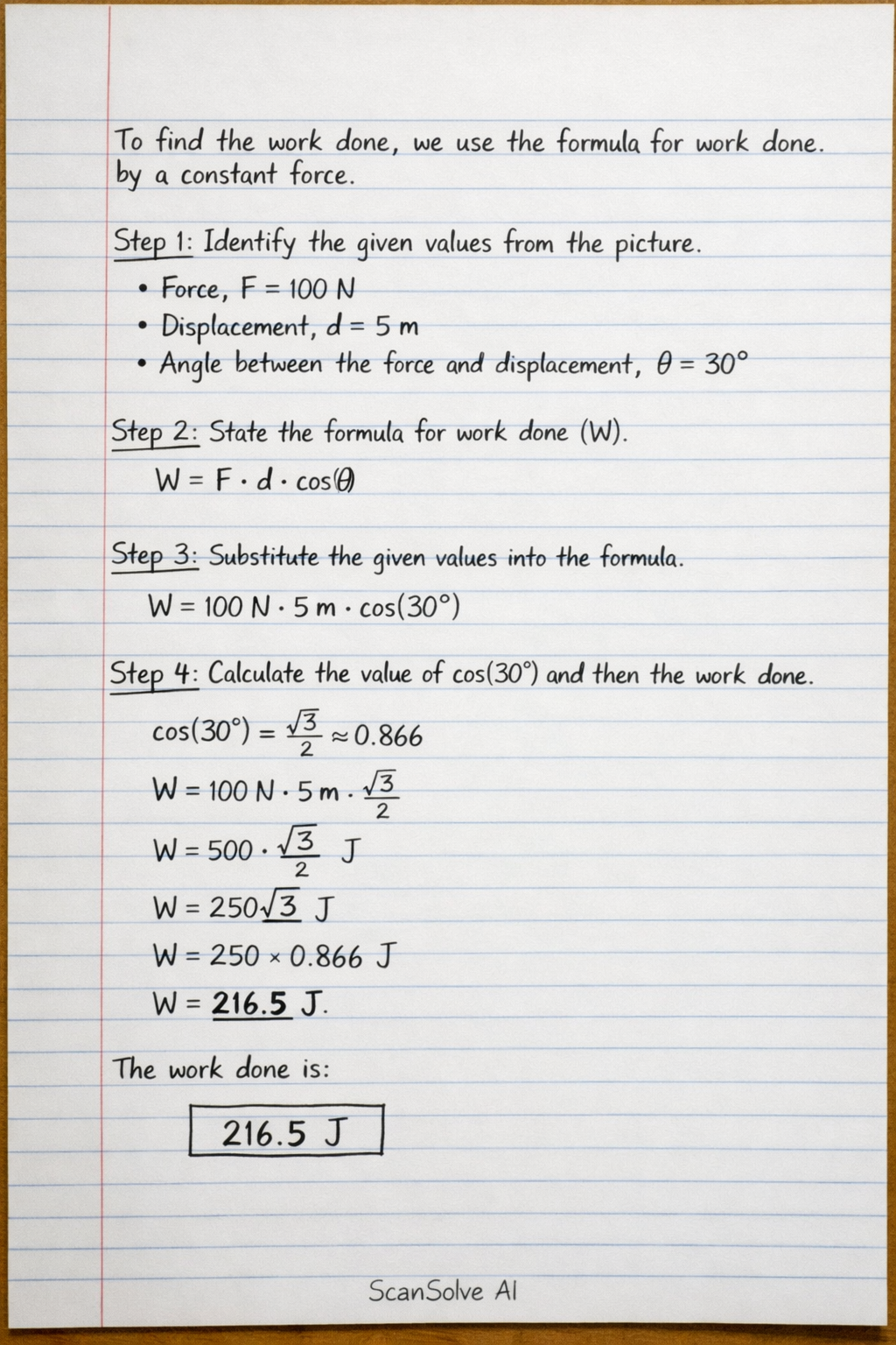 Handwritten step-by-step solution preview
