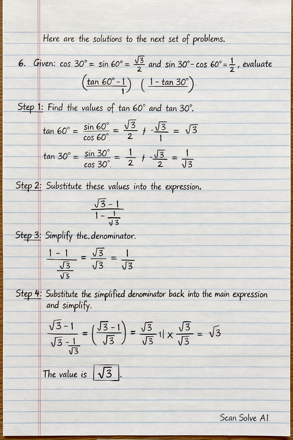 Handwritten step-by-step solution preview