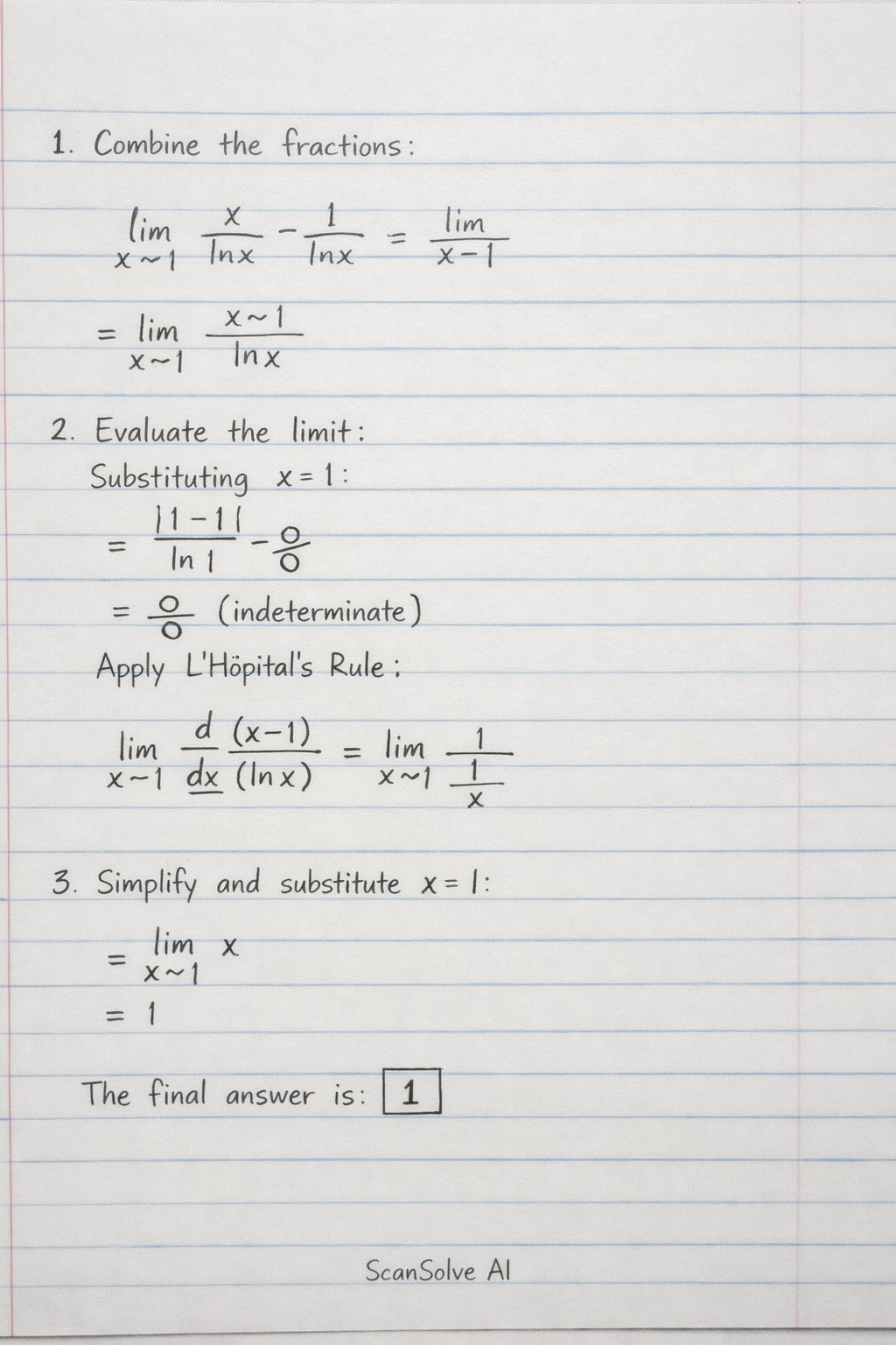 Handwritten step-by-step solution preview