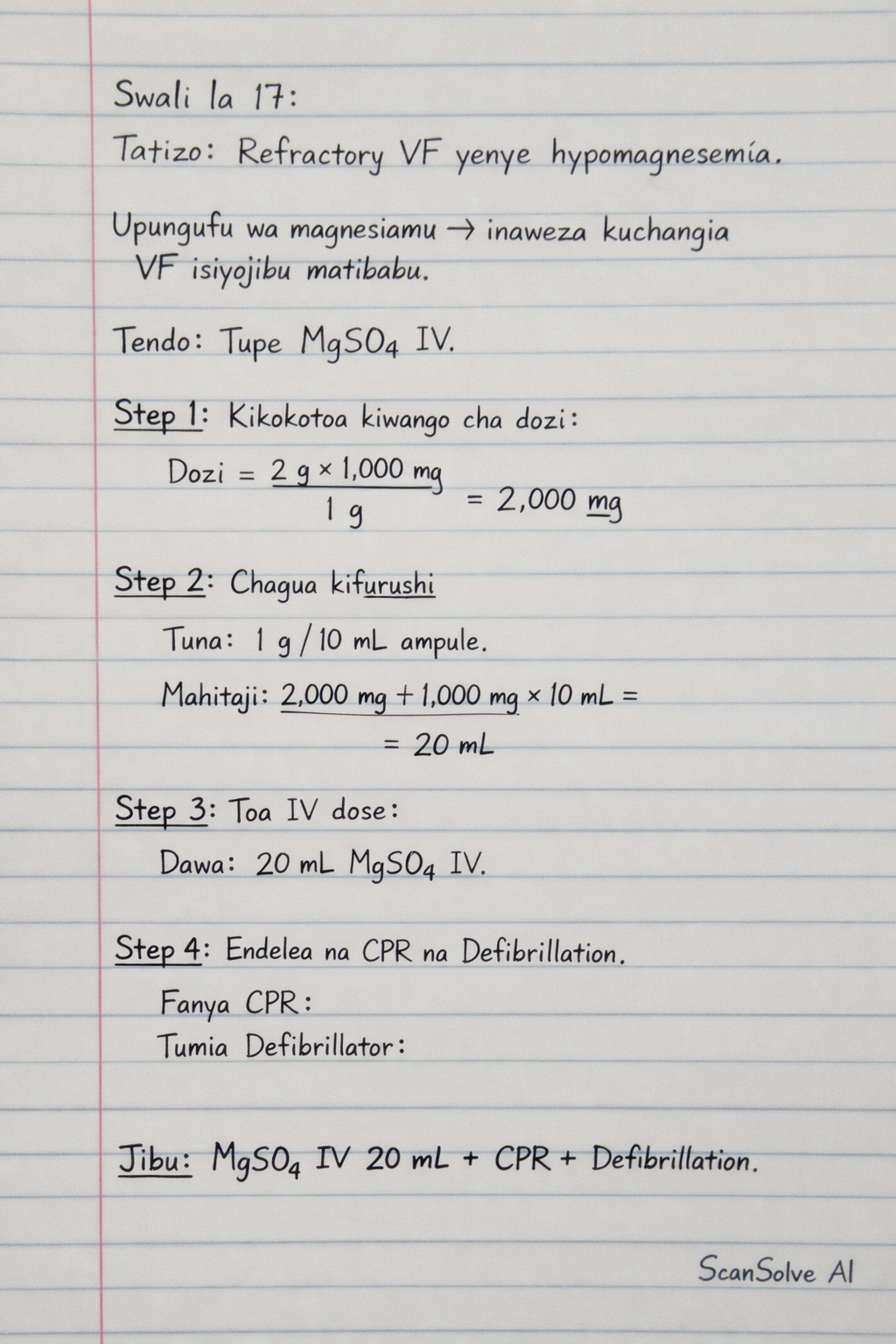 Handwritten step-by-step solution preview