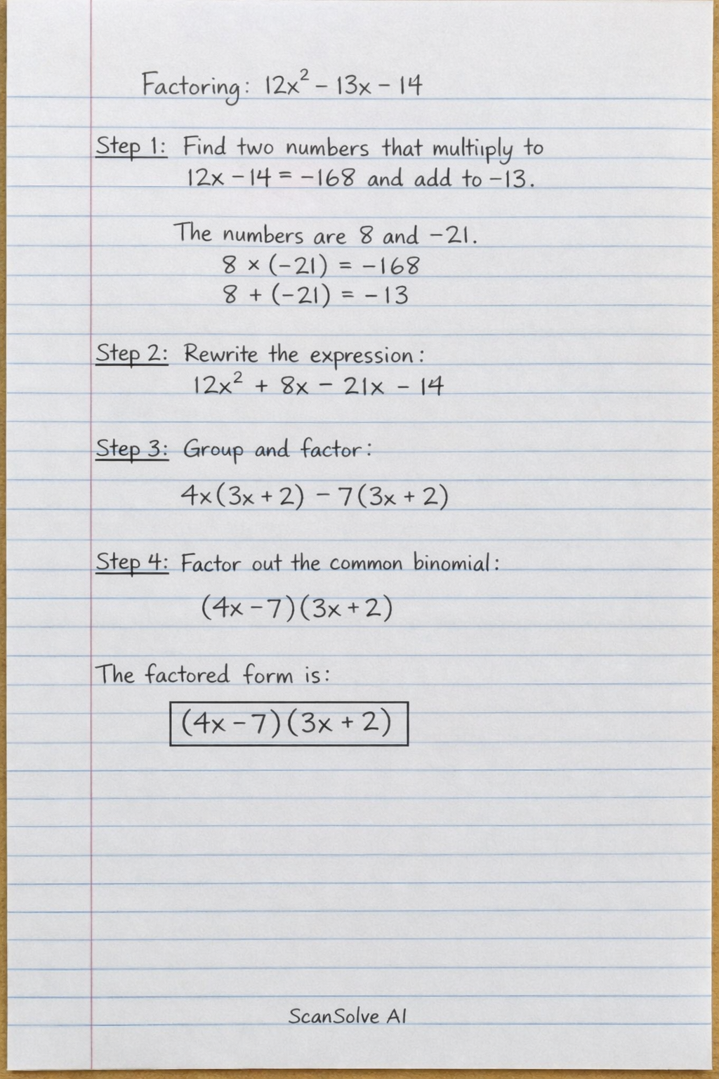 Handwritten step-by-step solution preview