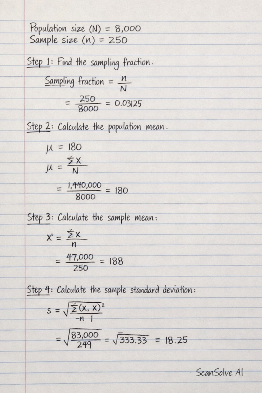 Handwritten step-by-step solution preview