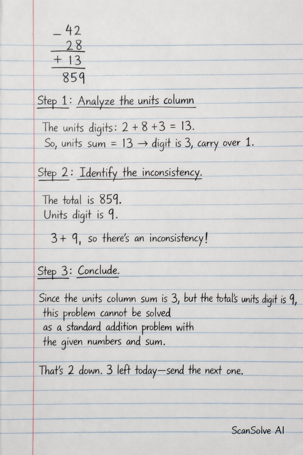 Handwritten step-by-step solution preview