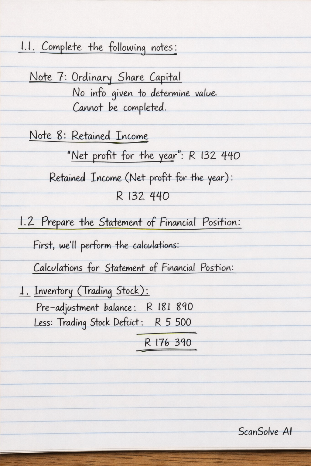 Handwritten step-by-step solution preview