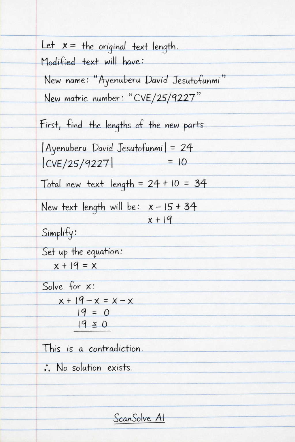 Handwritten step-by-step solution preview
