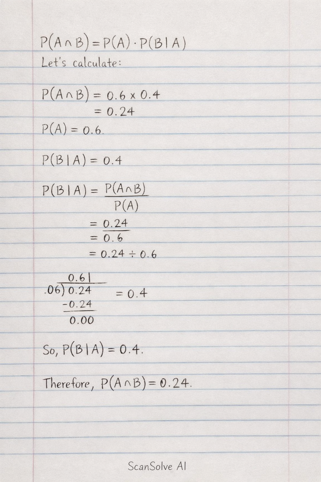 Handwritten step-by-step solution preview