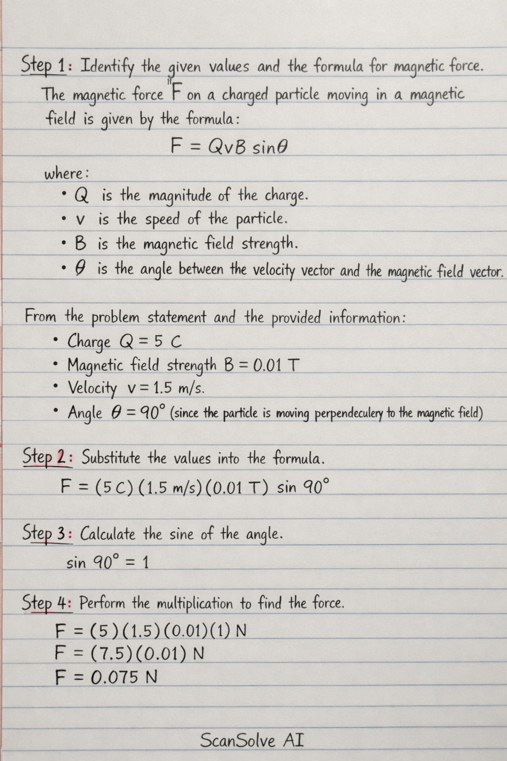Handwritten step-by-step solution preview