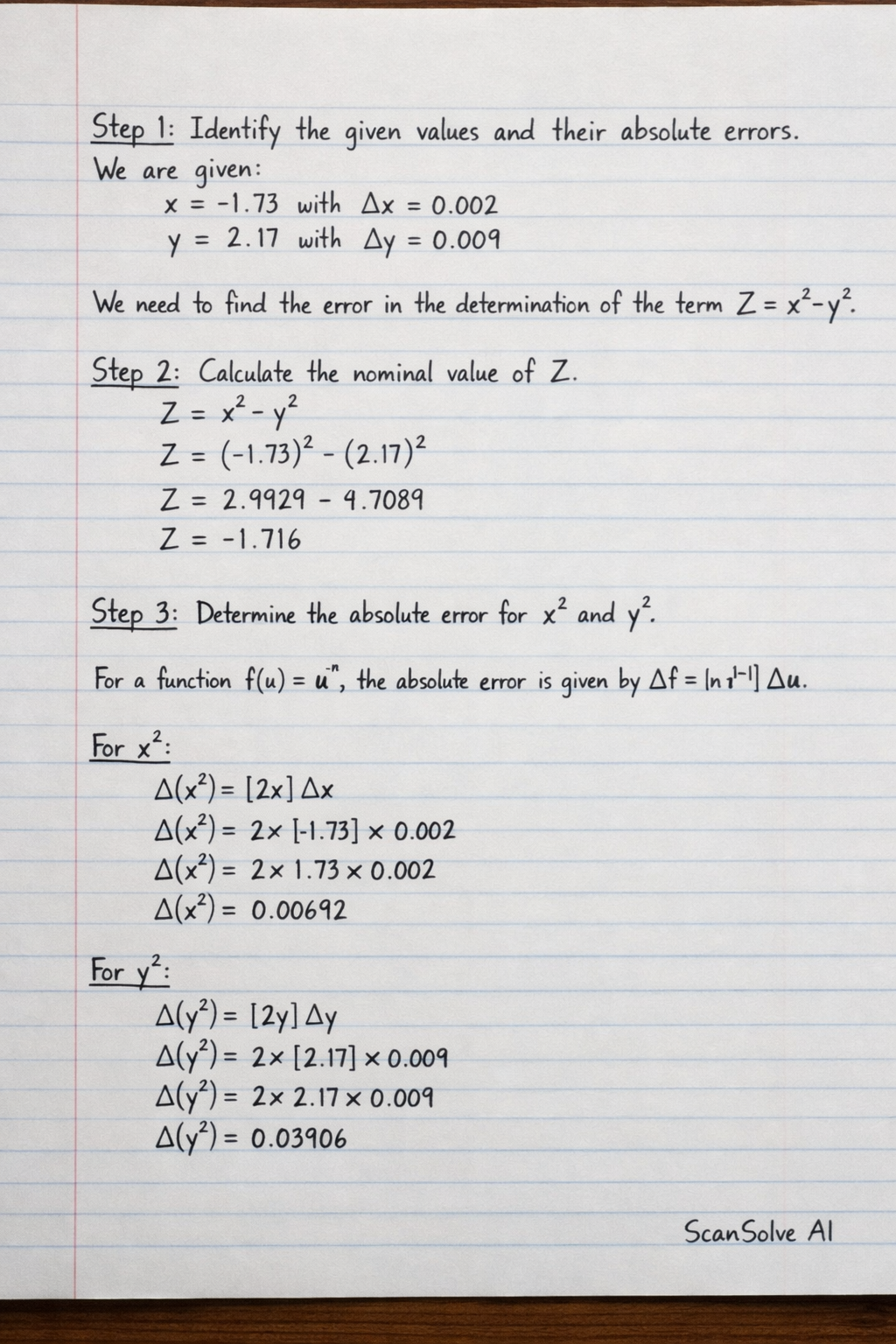 Handwritten step-by-step solution preview