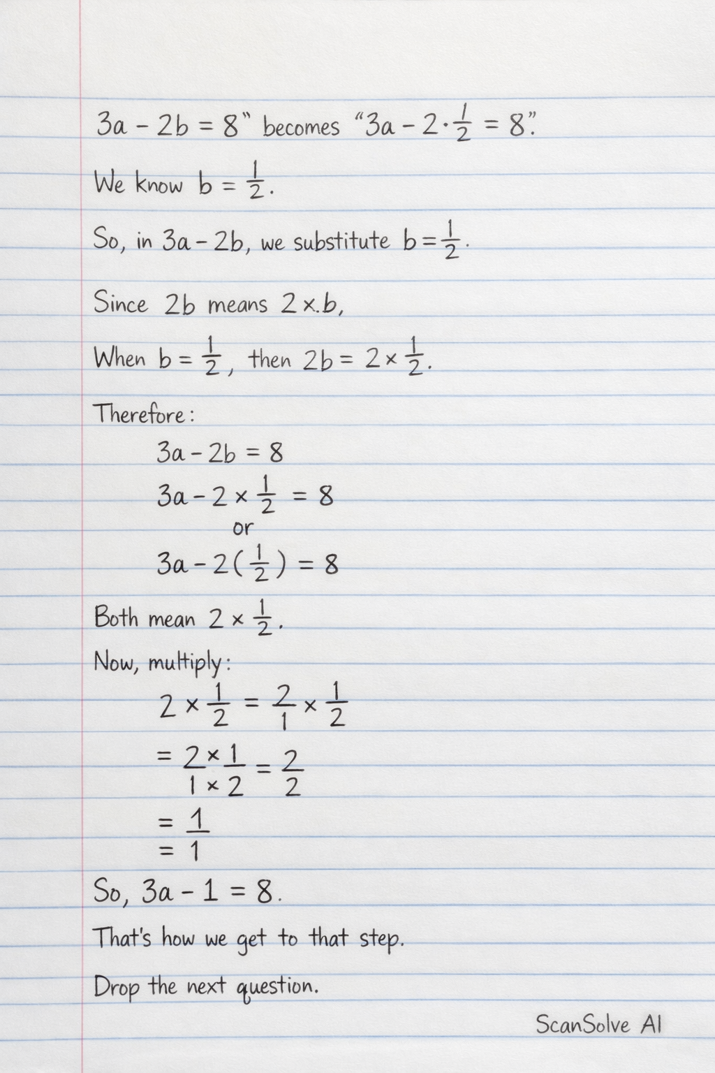 Handwritten step-by-step solution preview