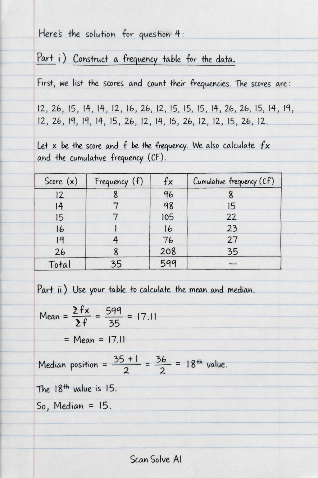 Handwritten step-by-step solution preview