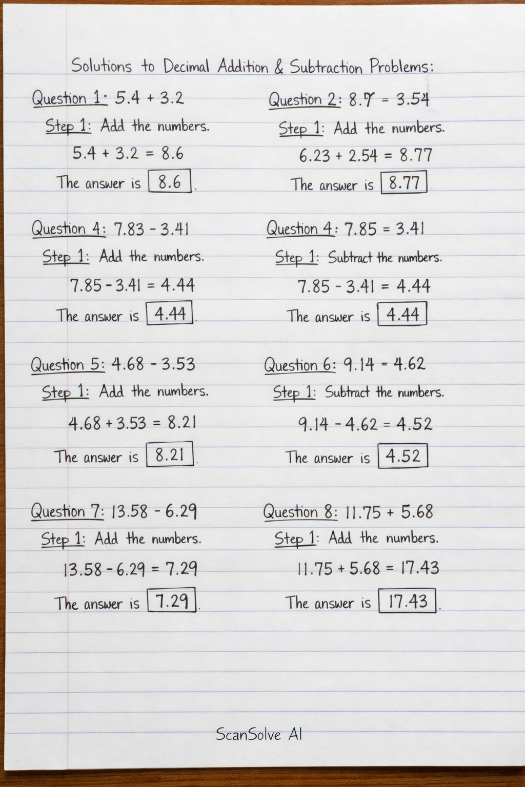 Handwritten step-by-step solution preview