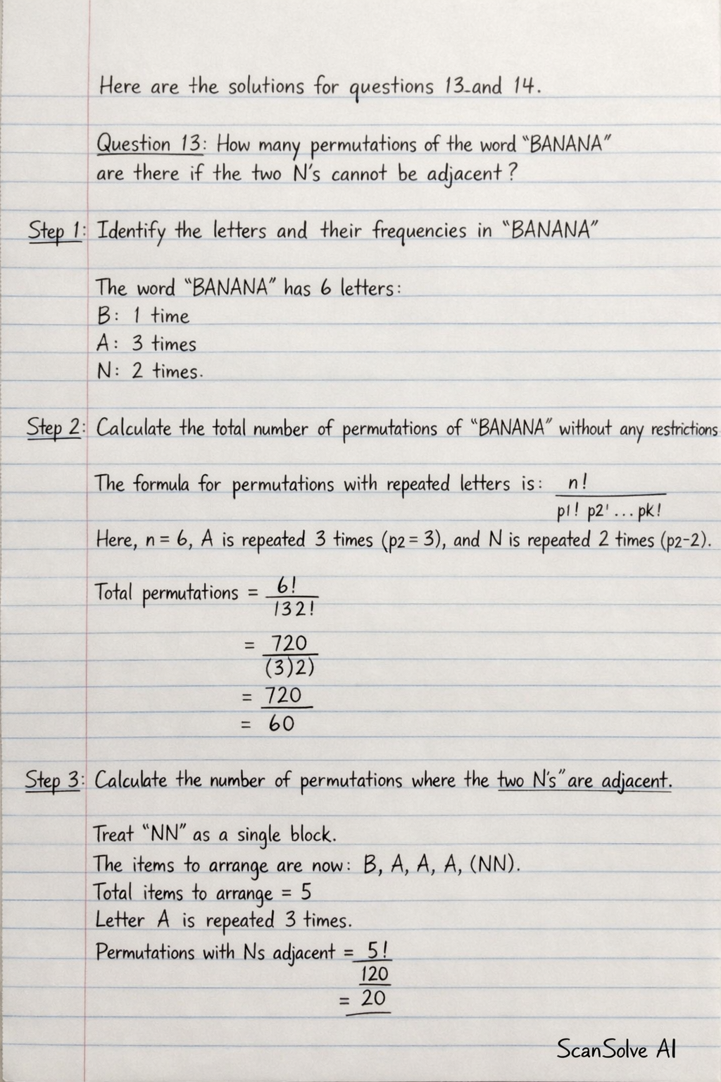 Handwritten step-by-step solution preview