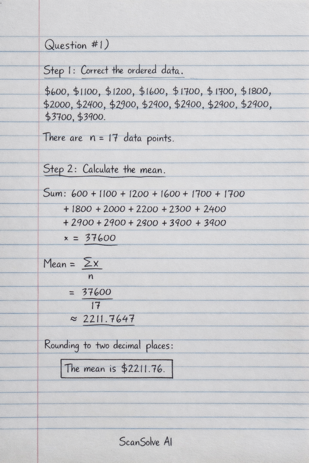 Handwritten step-by-step solution preview