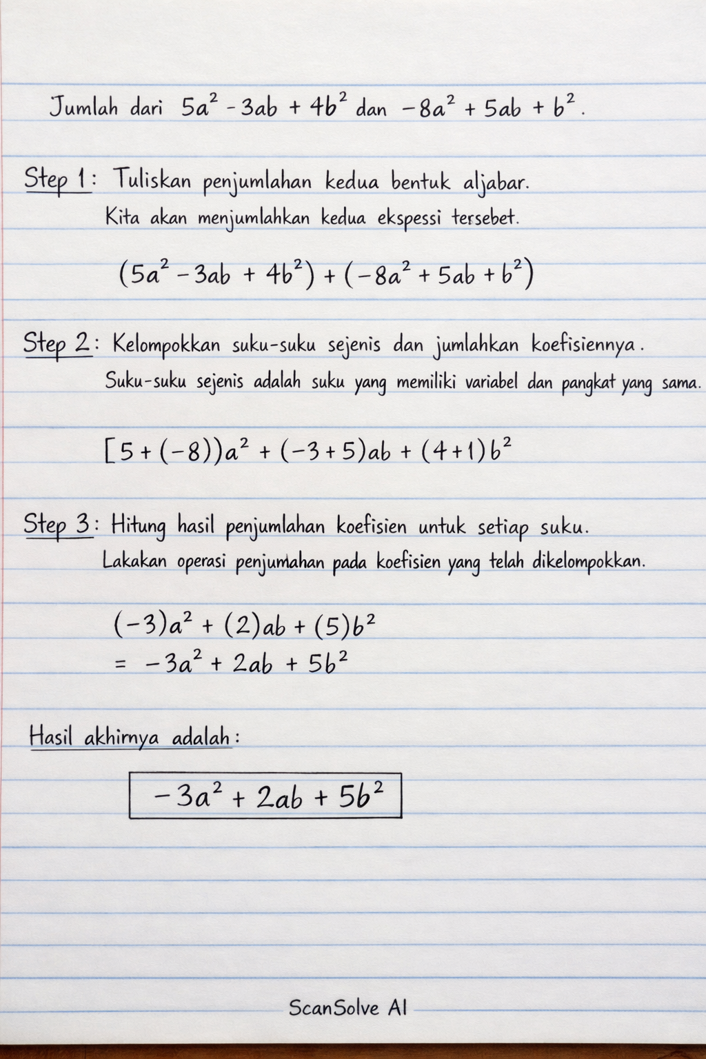 Handwritten step-by-step solution preview