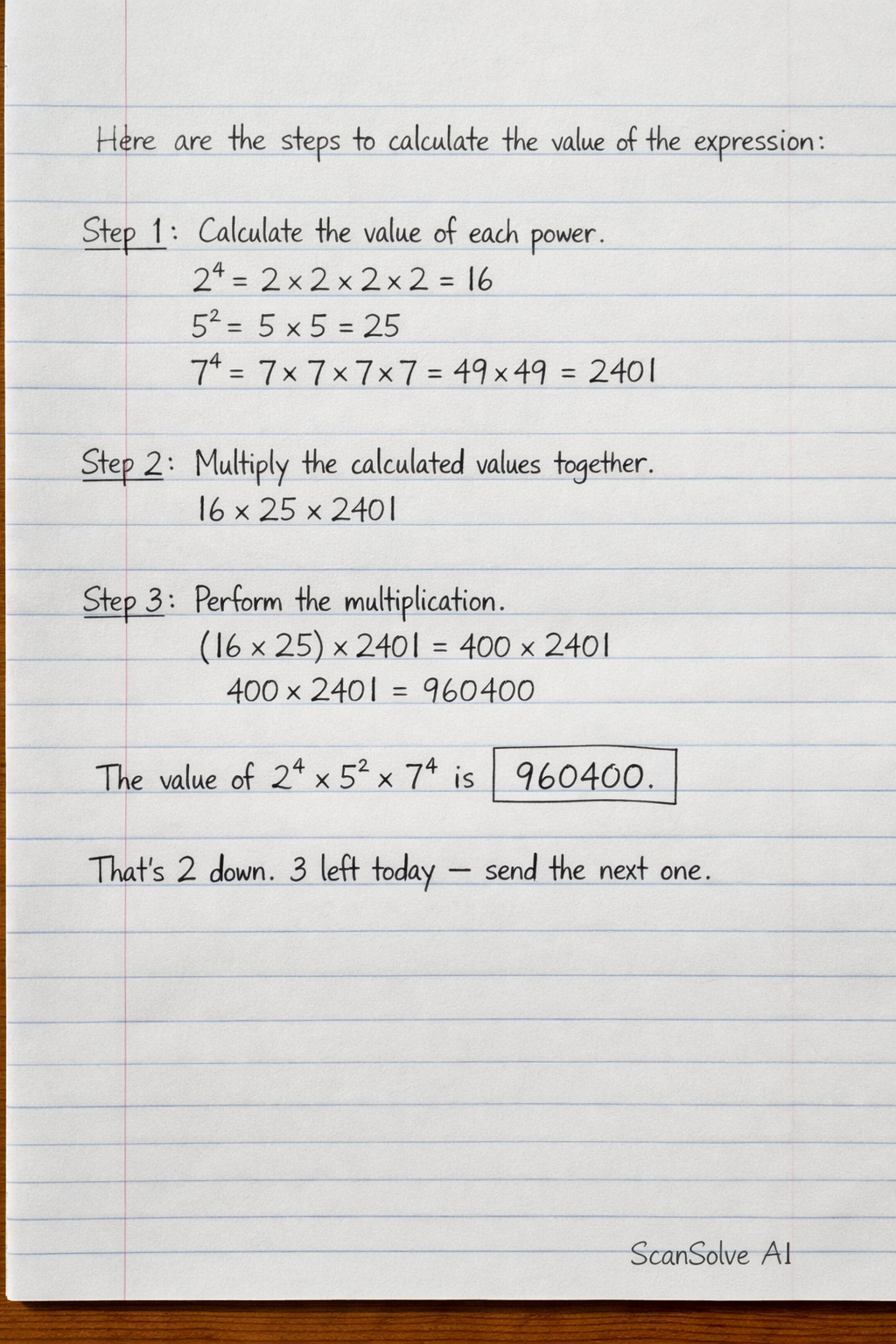 Handwritten step-by-step solution preview
