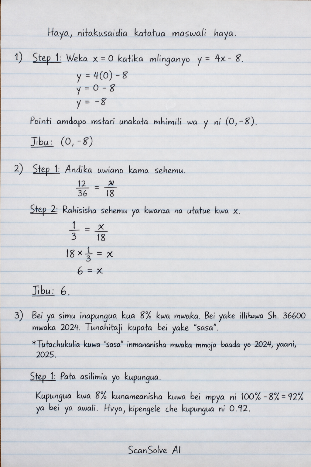Handwritten step-by-step solution preview
