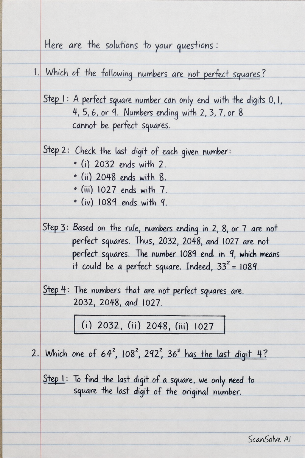 Handwritten step-by-step solution preview