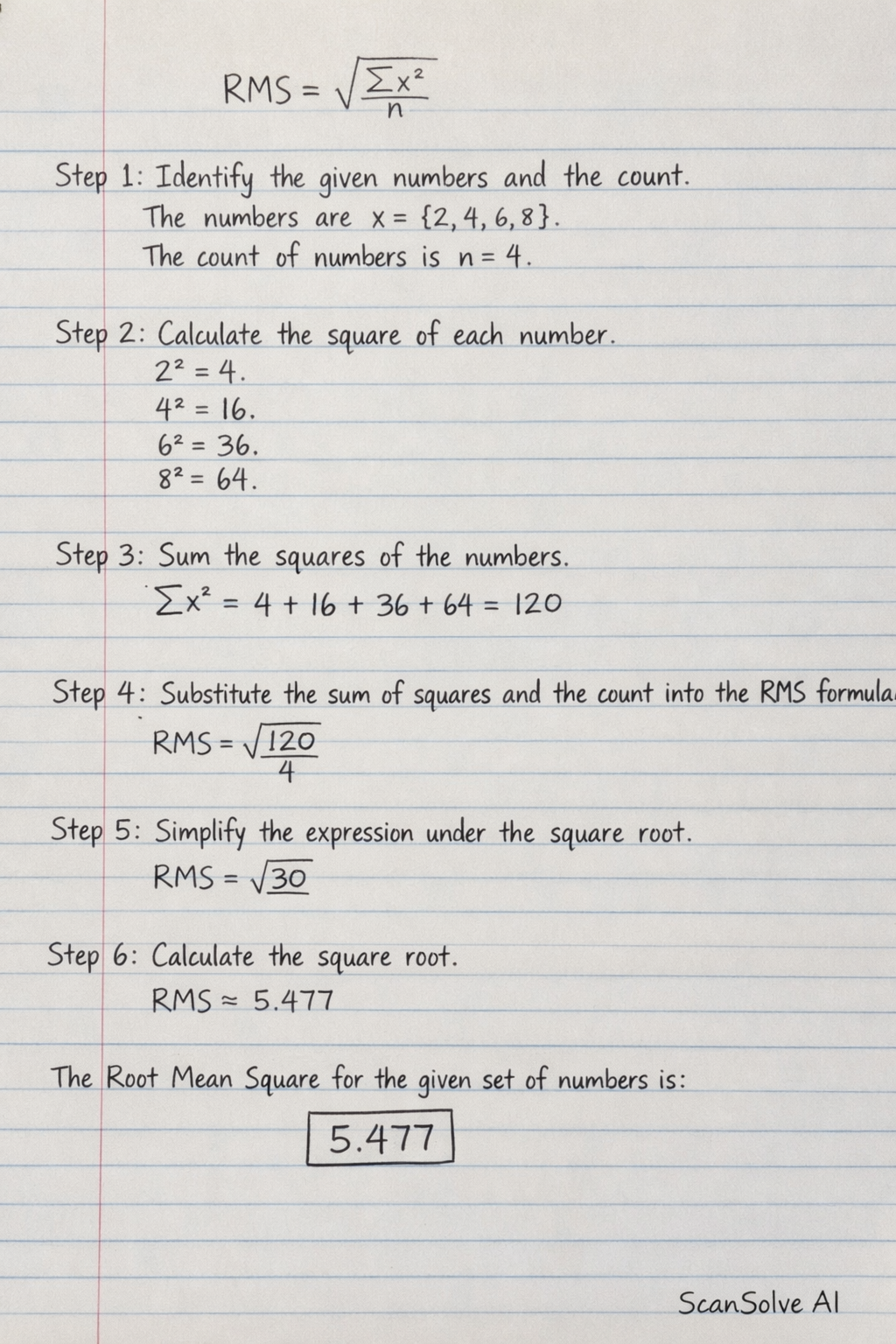 Handwritten step-by-step solution preview