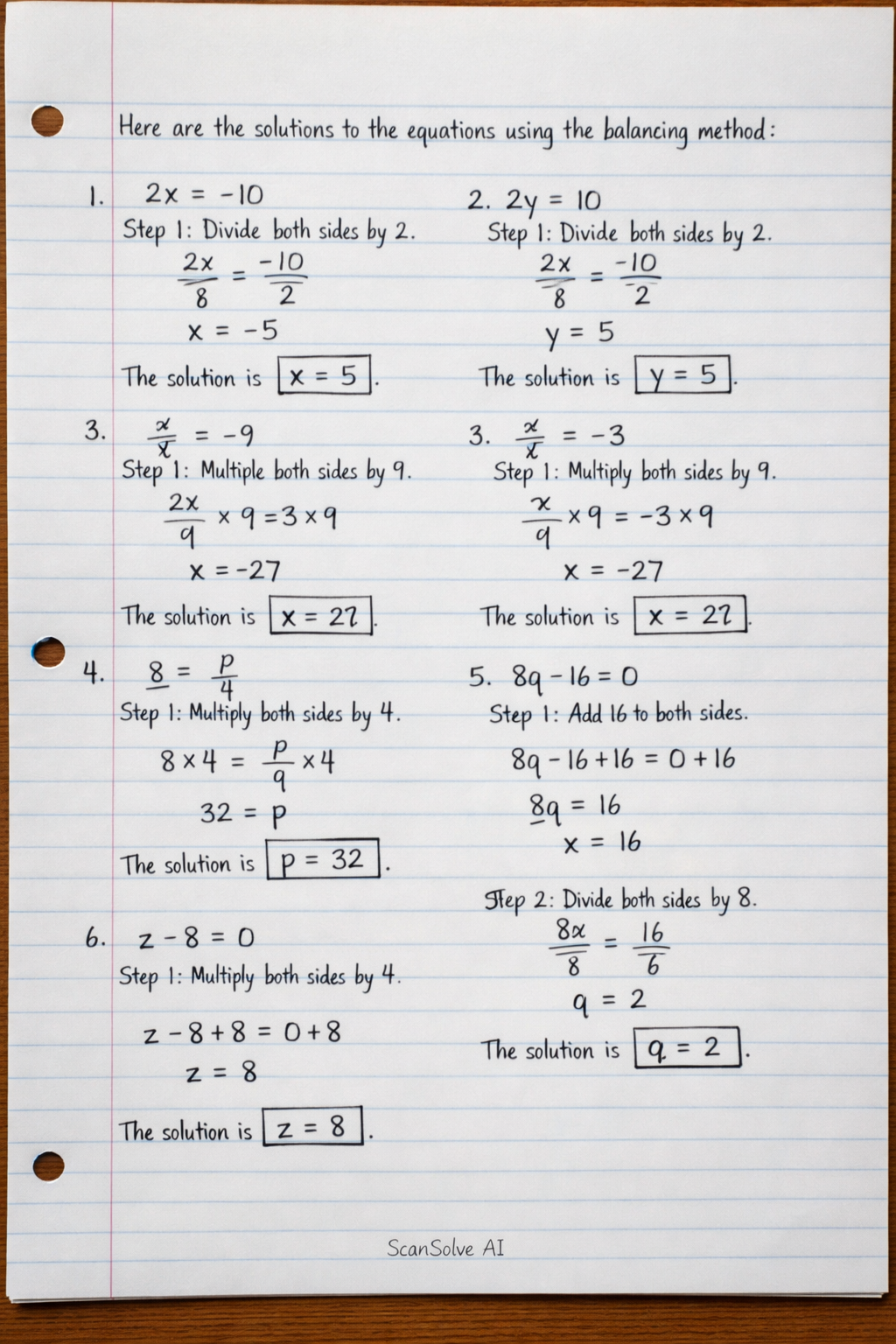 Handwritten step-by-step solution preview