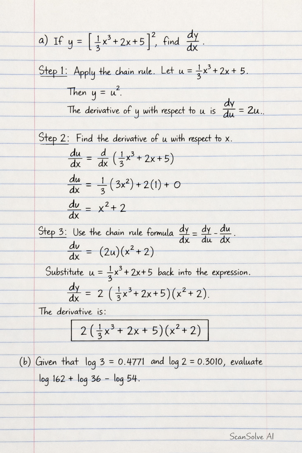 Handwritten step-by-step solution preview