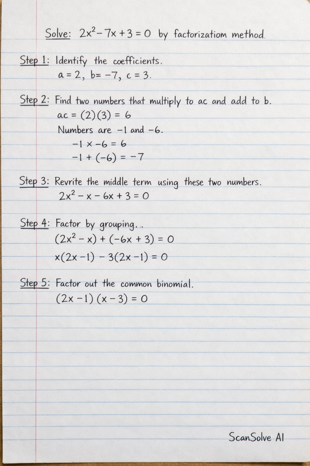 Handwritten step-by-step solution preview