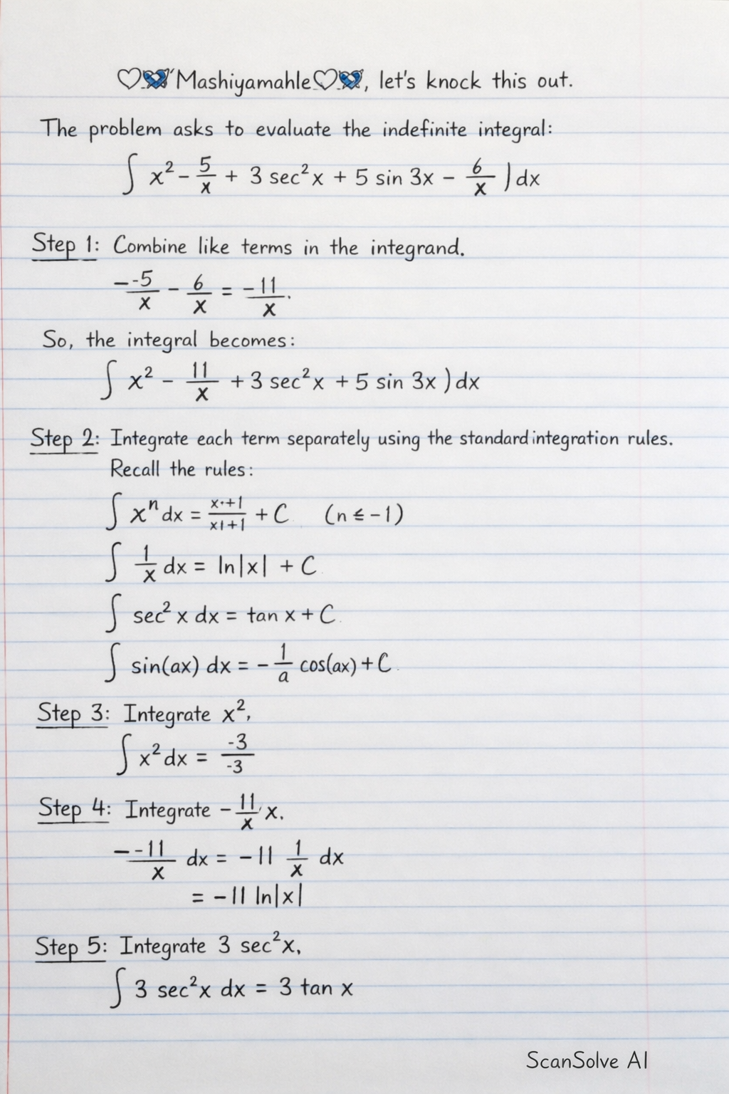 Handwritten step-by-step solution preview