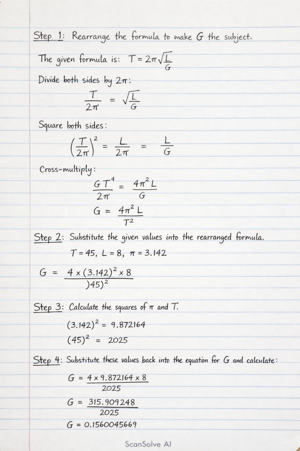 Handwritten step-by-step solution preview