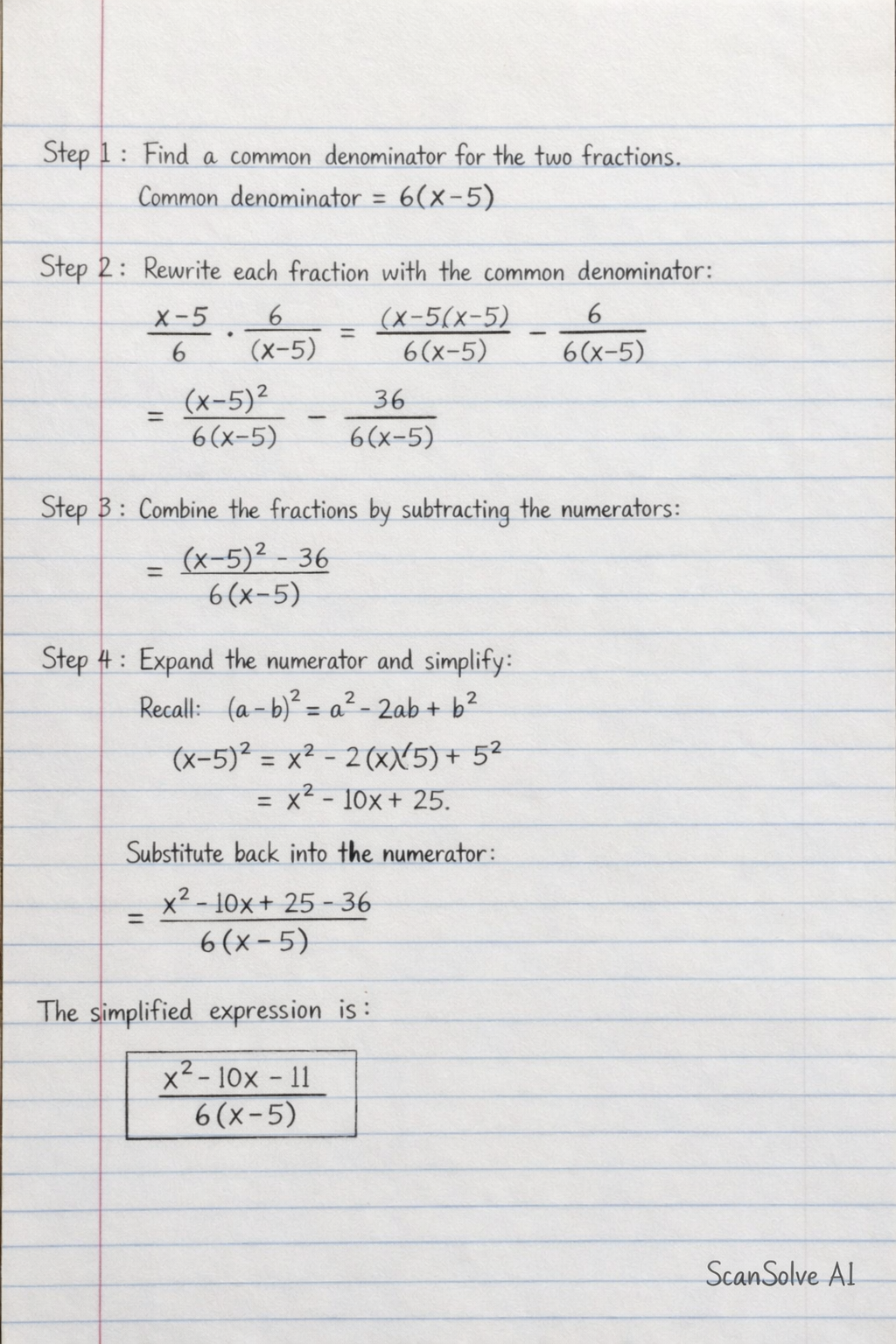 Handwritten step-by-step solution preview