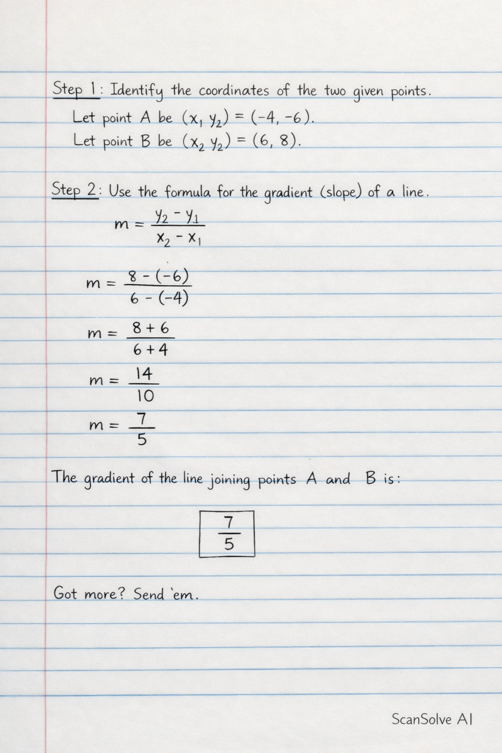 Handwritten step-by-step solution preview