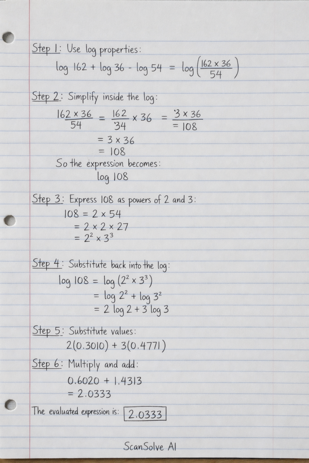 Handwritten step-by-step solution preview