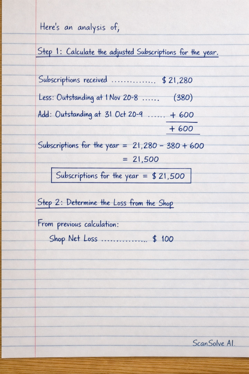 Handwritten step-by-step solution preview