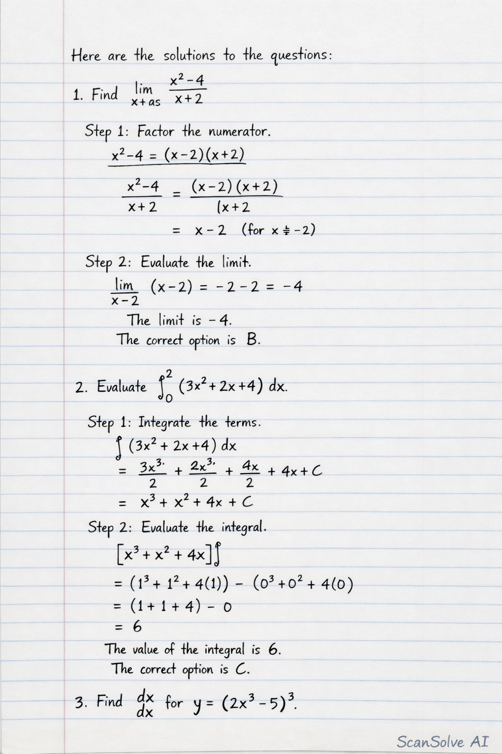 Handwritten step-by-step solution preview