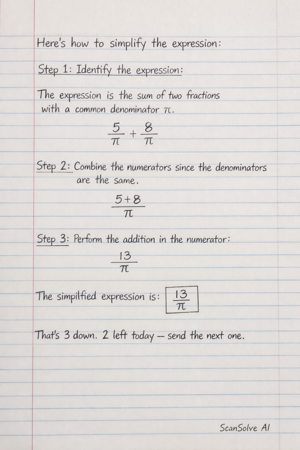 Handwritten step-by-step solution preview