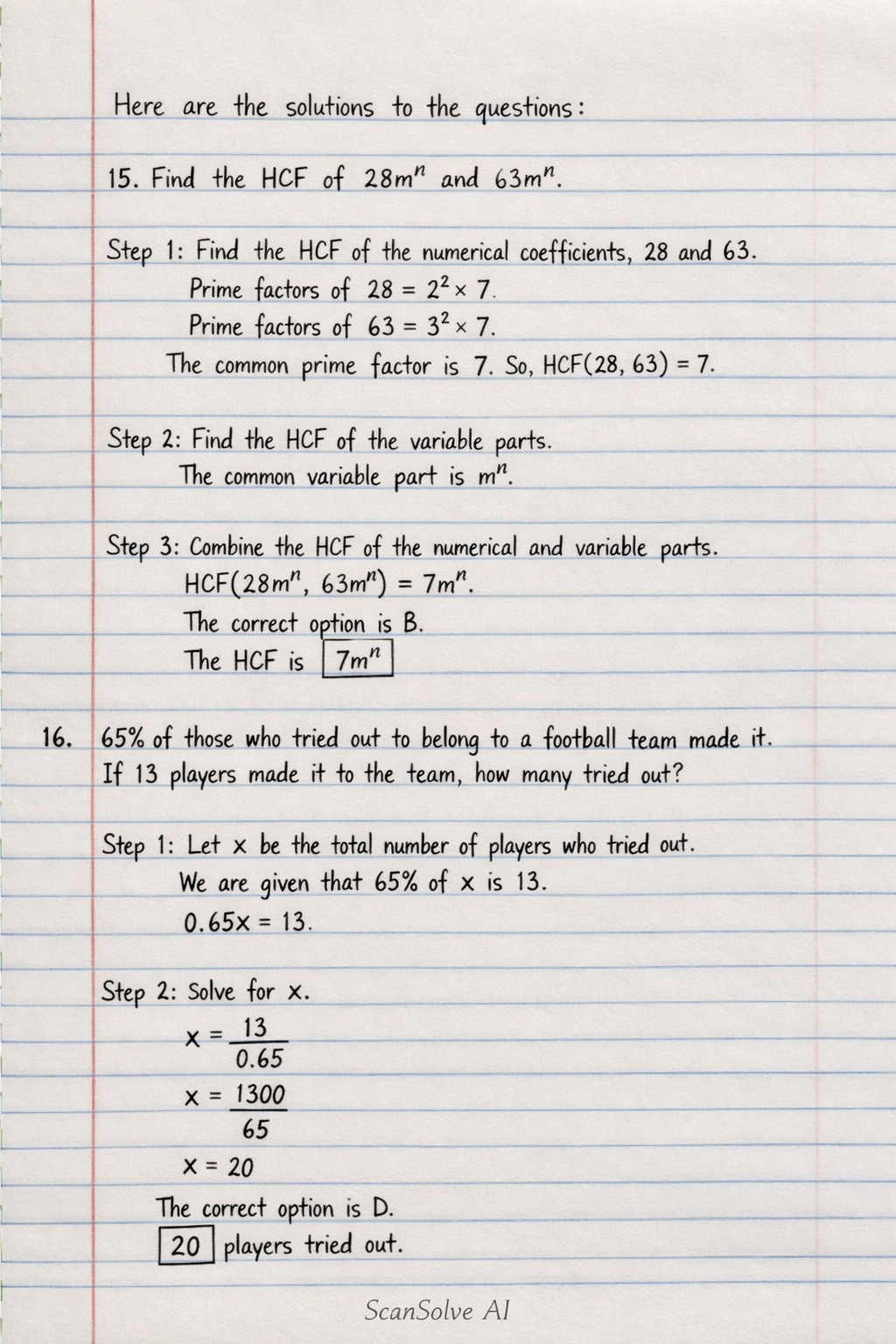 Handwritten step-by-step solution preview