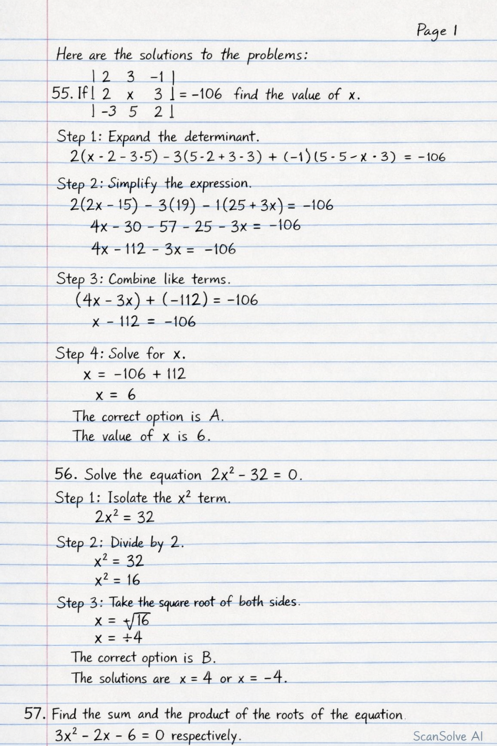 Handwritten step-by-step solution preview